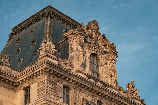 louvre, paris, museum, art, culture, building, sculptures, artful, roof, window, facade, architecture. Architecture, craft, and design reporting guide