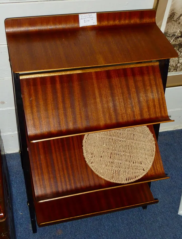 Funky 1960s Magazine Rack, photographed at Tyabb Packing House Antiques, Tyabb. Fictional case: the review cited the wrong translation