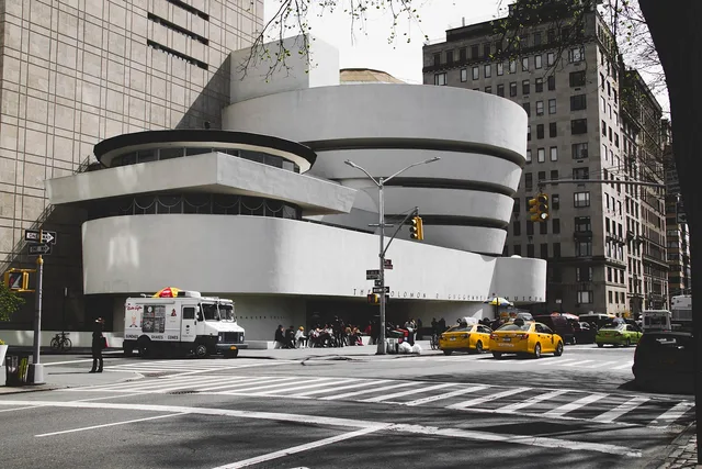 guggenheim museum, new york, usa, art gallery, museum, pedestrian crossing, traffic, yellow taxis, street, new york streets, buildings, architecture, modern building, facade, edifice, landmark, guggenheim museum, new york, new york, new york, new york, new york, art gallery, museum, museum. What to Ask About a US Gallery's Sales Figures Before Writing a Show Review