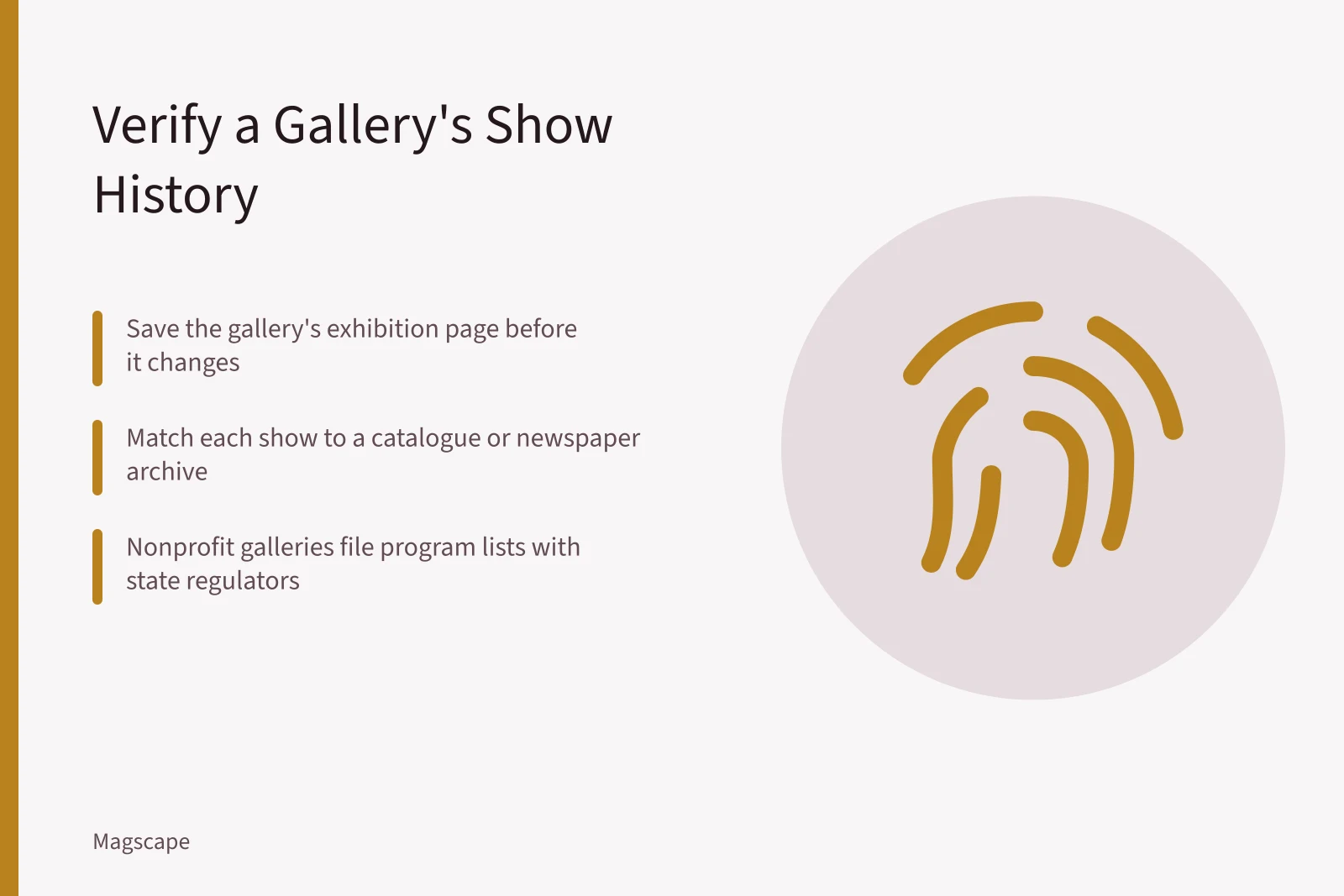 Checklist for verifying gallery exhibition claims against independent records. How to Verify a US Gallery's Exhibition History Before You Write a Review