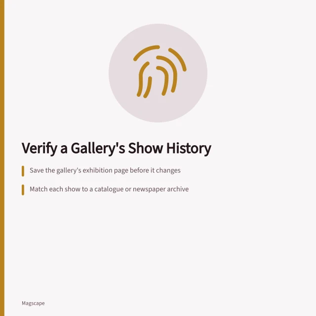 Checklist for verifying gallery exhibition claims against independent records. How to Verify a US Gallery's Exhibition History Before You Write a Review