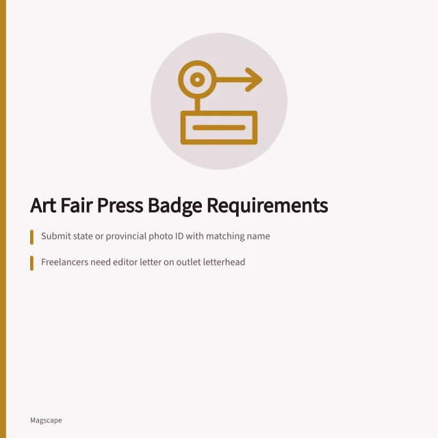 Press badge accreditation checklist for art fair reporters. Press Accreditation for US Art Fairs: What Reporters Need Before Applying