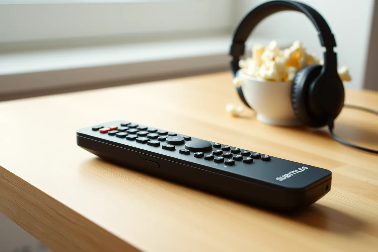 Streaming accessibility menu showing subtitle, caption, and audio-description options (Common film and television criticism problems)