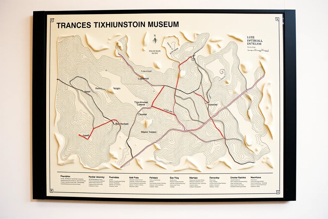 Tactile map with raised lines and Braille labels at a museum exhibition entrance (Common museum coverage problems and practical fixes)